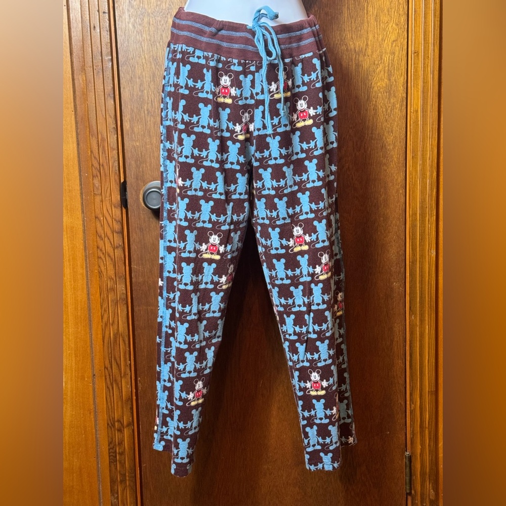 Disney Blue‎ and Brown Mickey Pajama Bottoms -4-6